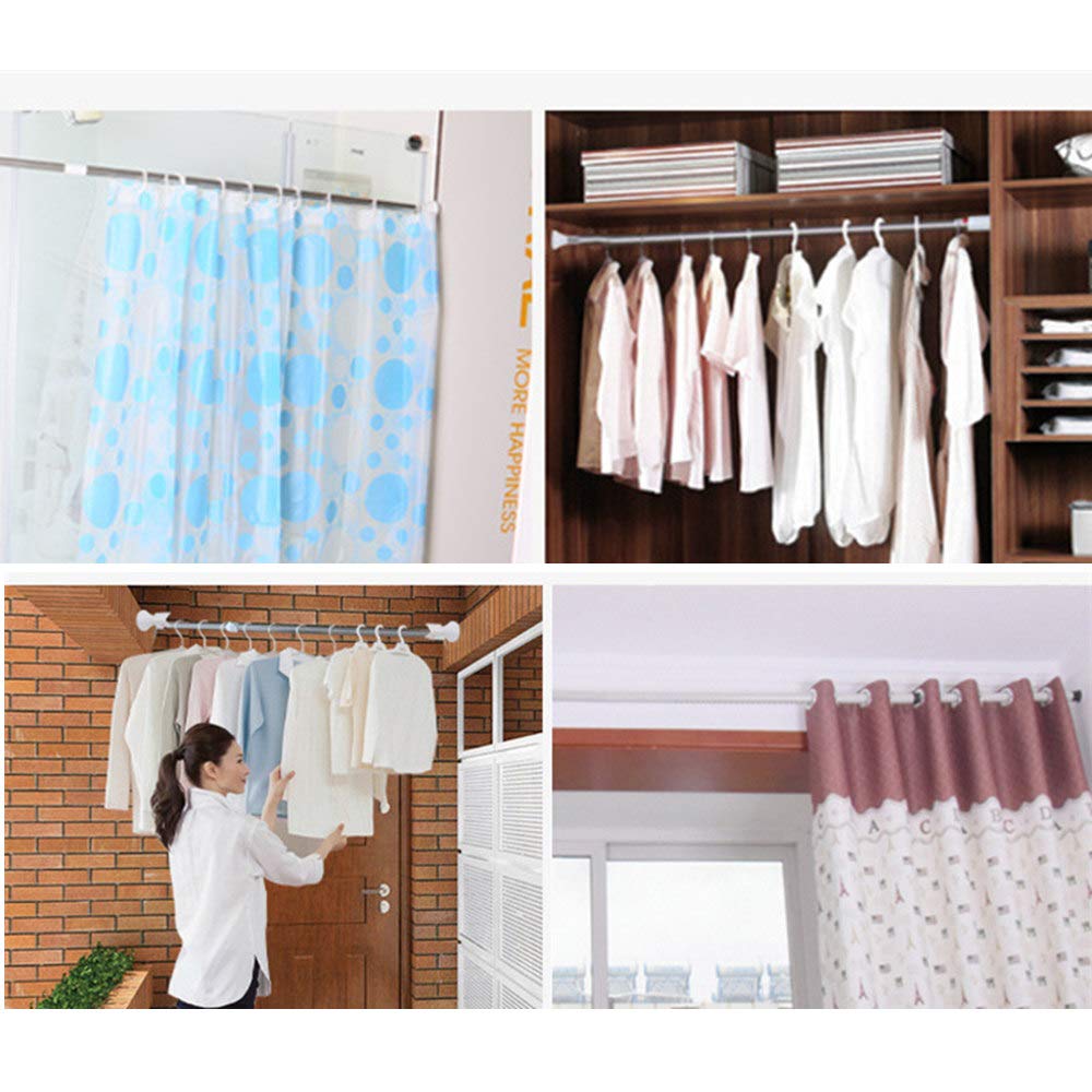 Telescopic Extendable Stainless Steel Curtain Pole Wardrobe Rail