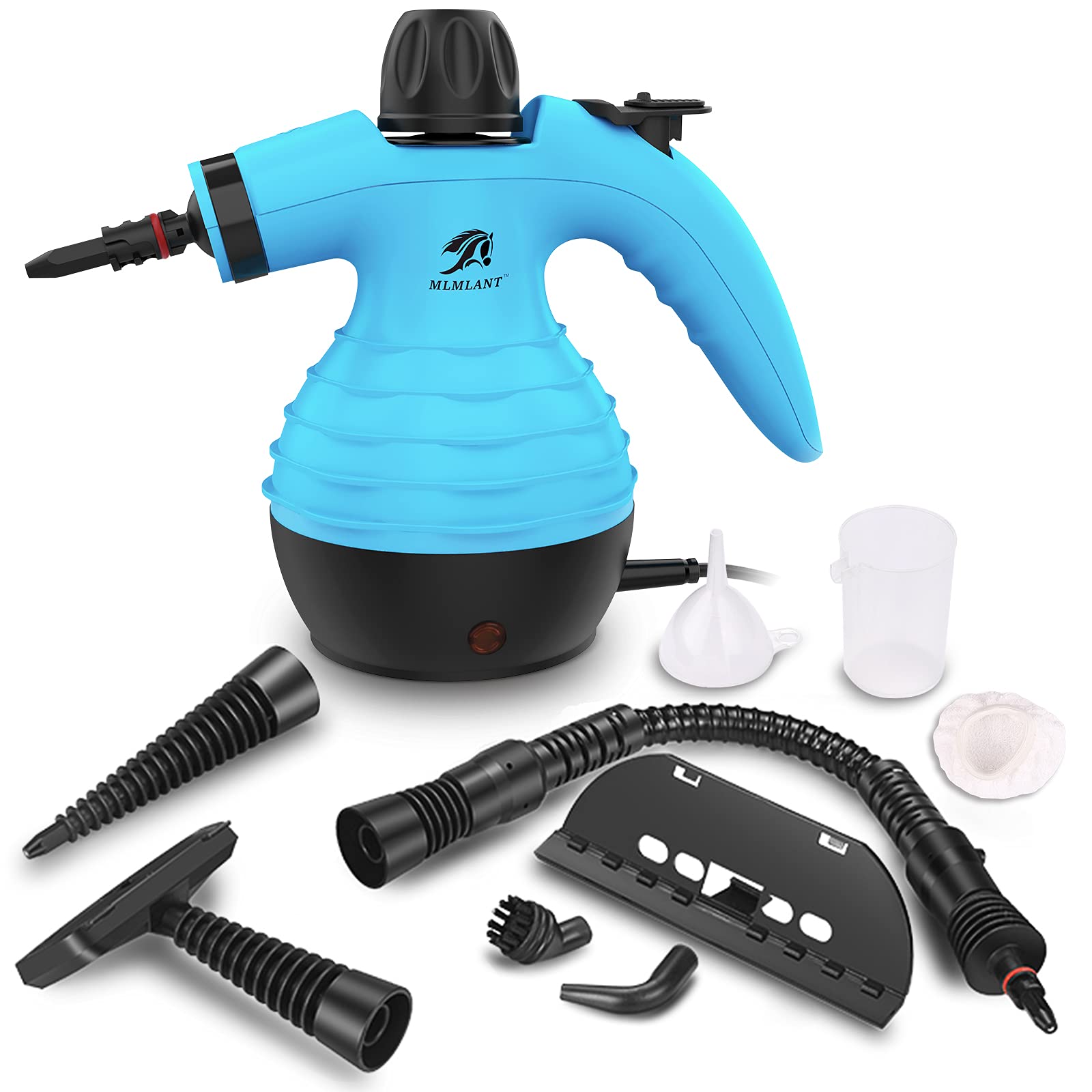 Photo 1 of MLMLANT Handheld Steam Cleaner, Multipurpose Portable Upholstery Steamer with Safety Lock and 9 Accessory Kit for Carpet, Couch, Clothes, Mattress, Car Seats, Kitchen, Floor Steamer Cleaning, Blue
