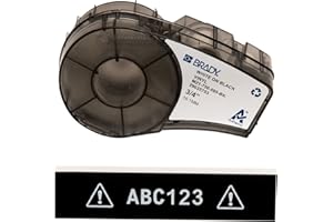 Brady Authentic (M21-750-595-BK) All-Weather Vinyl Label for Indoor/Outdoor ID, Lab and Equipment Labeling, White on Black- For M210, M210-LAB, M211, BMP21-PLUS and BMP21-LAB Printers, .75" W, 21' L