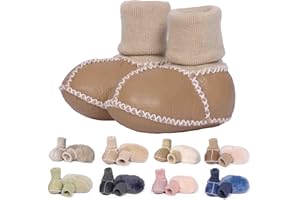 Mel&Syd Fleece Baby Booties, Unisex Geninue Australian Sheepskin Baby Booties, Infant Booties 0-12 Months