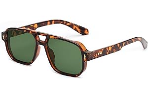 FEISEDY Retro Square Aviator Sunglasses Women Men, 70s Small Vintage Rectangle UV400 Sun Glasses B9120