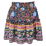 aihihe Women Teen Girl Boho Floral Print Flared