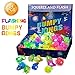 Dimore Flashing Light Up Bumpy Ring Toys LED Finger Lights 24 Pack Party Favor Blinking Jelly Rubber Rings