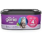 Litter Genie Jumbo Refill Bags, 1-Pack, 28 ft of Continuous Film | Long-lasting multi-layer refill film with odor-locking technology provides up to 4 months of cat litter disposal for one cat.