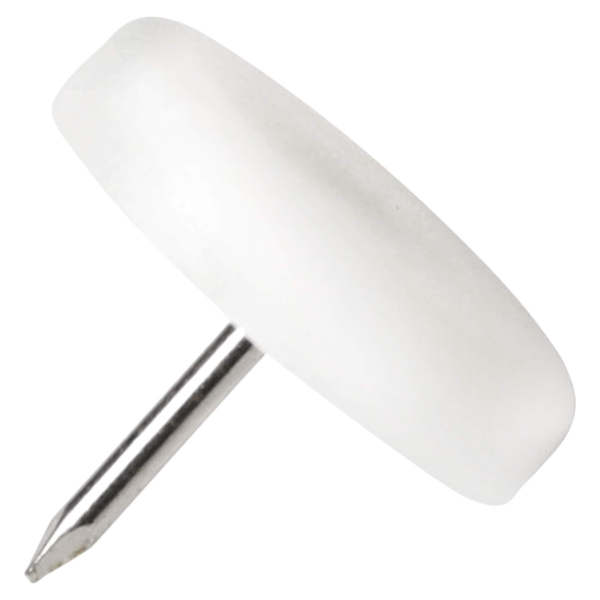 Adsamm® / 16 x Glides in plastic with nail | Ø 0,98'' (Ø 25 mm) | white | round | Premium quality furniture sliders with nail by Adsamm®