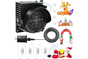 KOOY Inflatable Fan Replacement 12V 1.2A, Mini Air Blower Fan with 12V 1.5A Adapter and 3 LED Bulbs for Halloween Christmas Inflatable Outdoor Yard Decorations