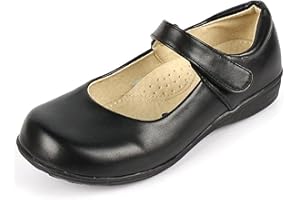 DADAWEN Girl's Strap School Uniform Dress Shoe Mary Jane Flat (Toddler/Little Kid/Big Kid)