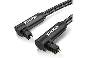 VANAUX [New Version] 90 Degree Optical Audio Cable Digital Toslink S/PDIF Optic Cord Male to Male Fiber Optic Cables for or H