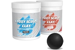 OAIEGSD Black Epoxy Sculpt Clay, 1 Pound Self-Hardening AB Epoxy Sculpt Clay for Sculpting, 2 Part Modeling Compound (A & B), Epoxy Clay Magic Sculpt for Sculpting, Modeling, Filling, Repairing