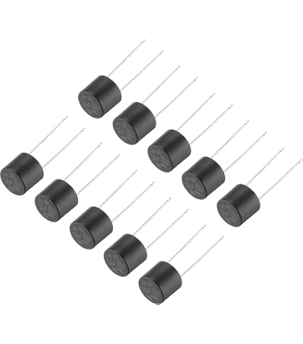 10-Pack T4A 4A 250V Radial Lead Miniature Slow-Blow Micro Fuse – 8.4 X 7.2mm – 5mm Lead Spacing – Dark Red – Circuit Protection