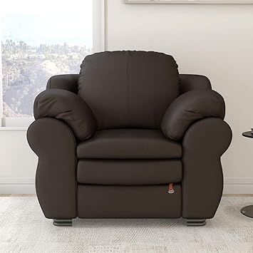 Durian Berry Leatherette Single Seater Sofa Brown Amazon In