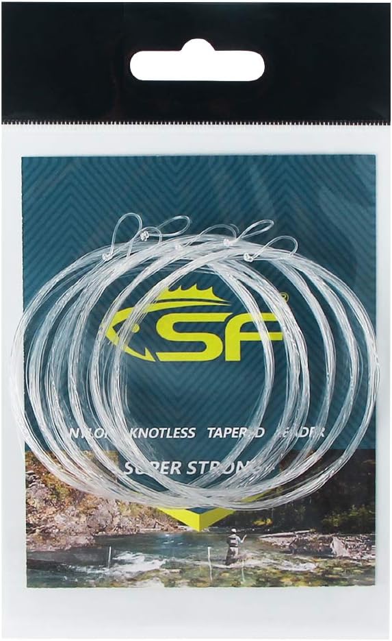 SF 6 Packs PreTied Loop Fly Fishing Tapered Leader 7.5ft 9ft 12ft 0X