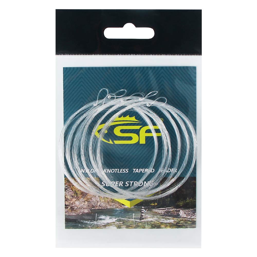 SF 6 Packs PreTied Loop Fly Fishing Tapered Leader 7.5ft 9ft 12ft 0X