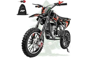 FRP FX40-Ogemaw Kids Dirt Bike, 40CC 4-Stroke Gas Powered Mini Dirt Bike, 20 MPH Max Speed, Easy Pull Start, No Oil Mixing, Front & Rear Disc Brakes, 132 LBS Capacity (Black)