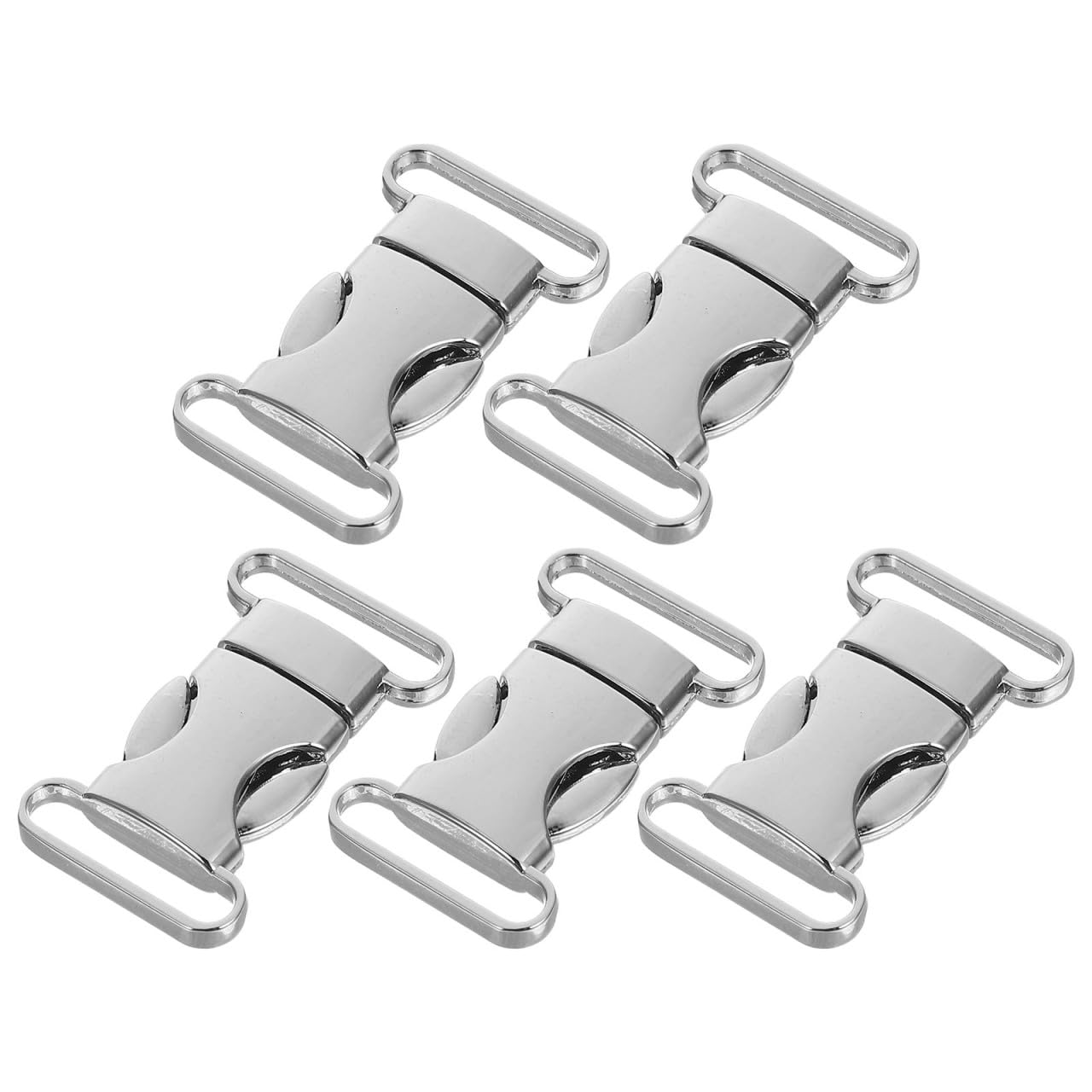 LUOEM 5pcs Buckle Webbing Survival Bracelet Side Release Buckle 20mm (Silver)