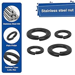 QISHENG 25 PCS Black 1/2"-13 Stainless Steel SAE