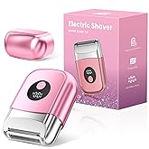 Cordless Electric Razors for Women, Travel Electric Shaver with LED Display, Rechargeable Body Trimmer Shaver for Private Area, Face Underarms Bikini,Lips,arms, Legs (Pink)