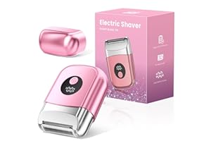 WEQOEE Cordless Electric Razors for Women, Travel Electric Shaver with LED Display, Rechargeable Body Trimmer Shaver for Private Area, Face Underarms Bikini,Lips,arms, Legs (Pink)