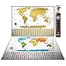 Deluxe Wordsworth & Black World Map to Scratch Off - Premium Personalized World Map For Any Traveler