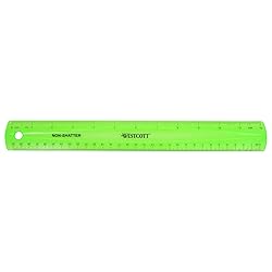 Westcott Shatterproof Ruler, 12-Inch, Green, 16012