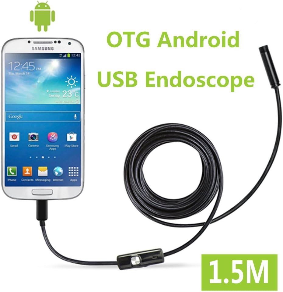 Fantronics 7mm Android Endoscope OTG Micro USB Endoscope Waterproof Borescopes Inspection Camera with 6 LED and 1M Cable
