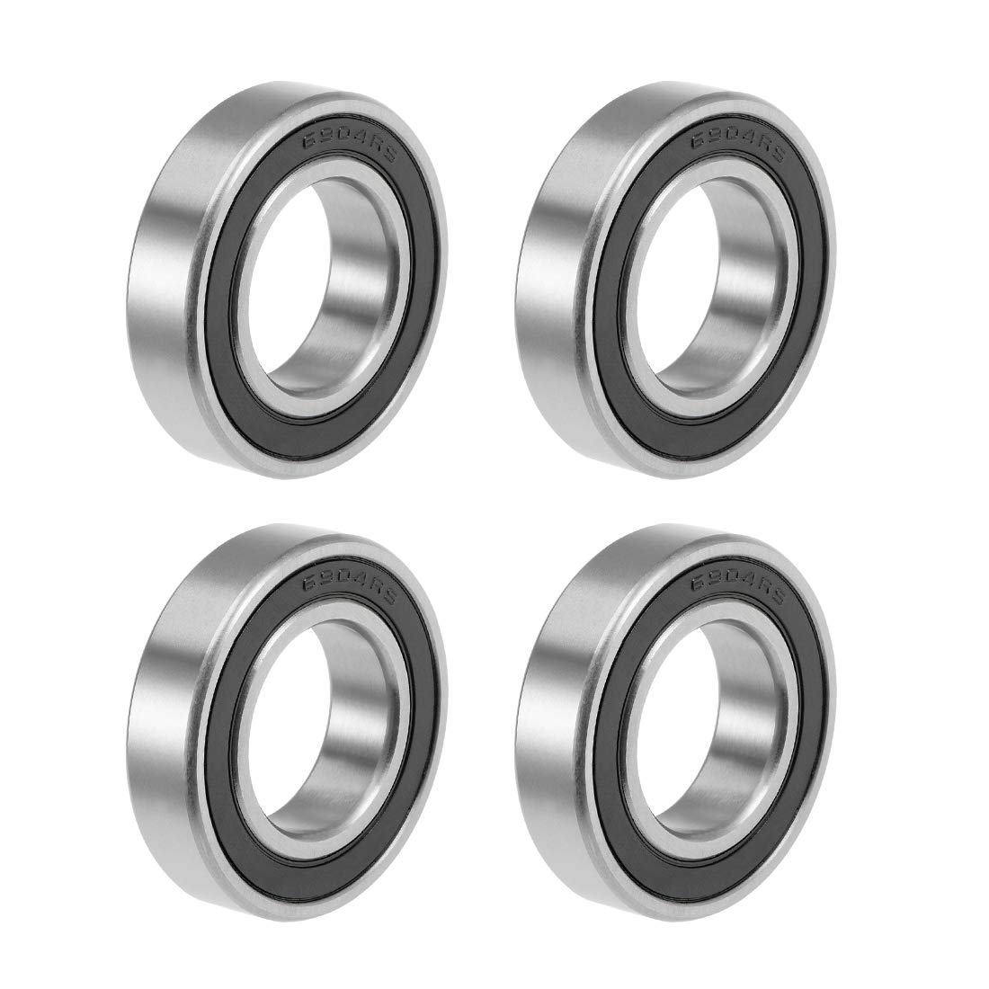 Photo 1 of uxcell 6904-2RS Deep Groove Ball Bearings Z2 20mm x 37mm x 9mm Double Sealed Carbon Steel 4pcs