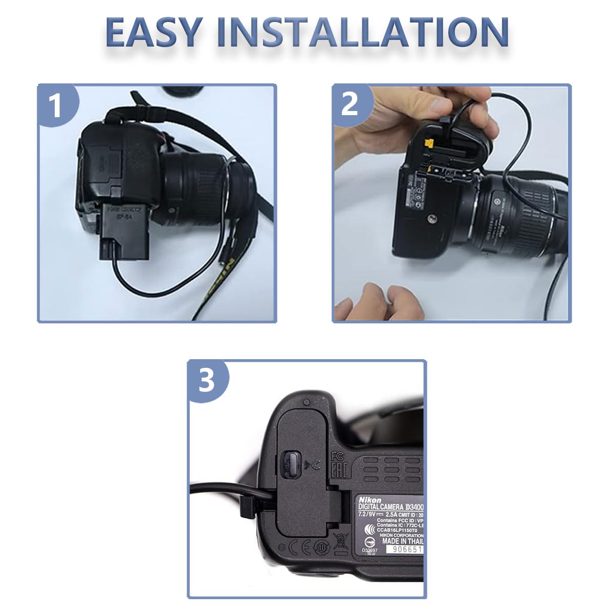 EP-5A Power Supply Connector EH-5a AC Adapter EN-EL14a Dummy-Battery Kit for Nikon D3100 D3200 D3300 D3400 D3500 D5100 D5200 D5300 D5500 D5600 DF P7100 P7000 P7700 P7800 Cameras