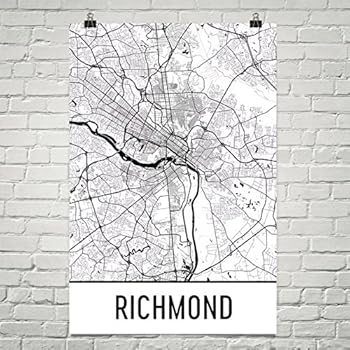 Amazon.com: Modern Map Art Richmond Poster, Richmond Art Print