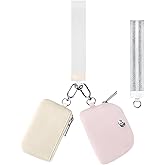 Babysun Mini Zip Around Dual Pouch Wristlet With 2 Straps Wristlet Keychain Wallet for Women Coin Purse Small Cute for Teen Girl