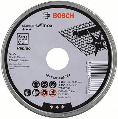 Bosch Standard For Inox Rapido Straight Cutting Disc 115 x 22 x 1mm
