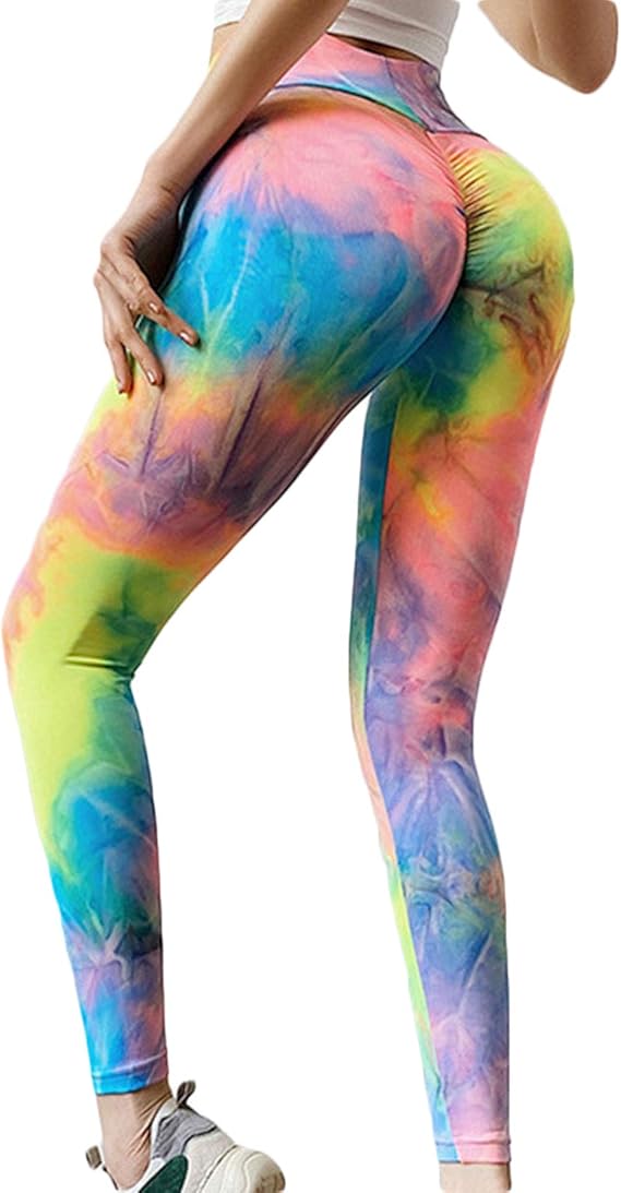 NEEXIJI Women Tiedye Yoga Pants Leggings High Waist