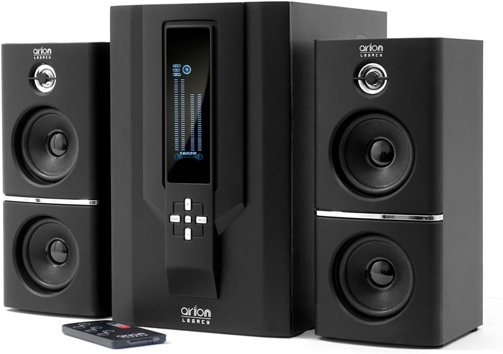 Arion Legacy AR504LRBK 2.1 Speaker System with Subwoofer & Remote for