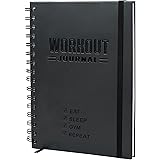 Hardcover Fitness Journal Workout Planner for Men & Women - A5 Sturdy Workout Log Book to Track Gym & Home Workouts
