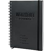 Hardcover Fitness Journal Workout Planner for Men & Women - A5(5.7" x 8.3") Sturdy Workout Log Book to Track Gym & Home Worko