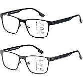 Ricafirla Progressive Multifocal Reading Glasses Men Women Multifocus Transition Readers TR90 Trifocal Blue Light Eyeglasses