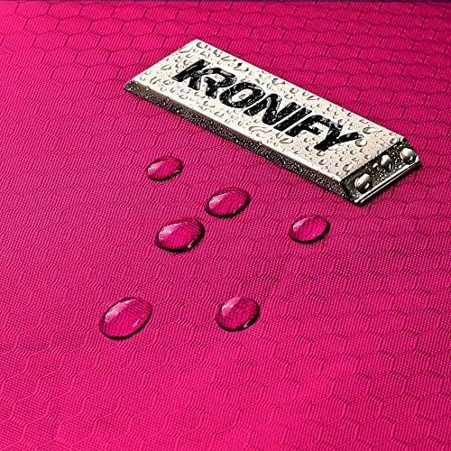 KRONIFY Premium Large Hanging Toiletry Bag with Mirror, Pink, XXL - Image 4