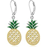 Pineapple Earrings for Women Sterling Silvers Cute Pineapple Earrings Studs Dangle Women Leverback Jewelry Birthday Christmas Gifts