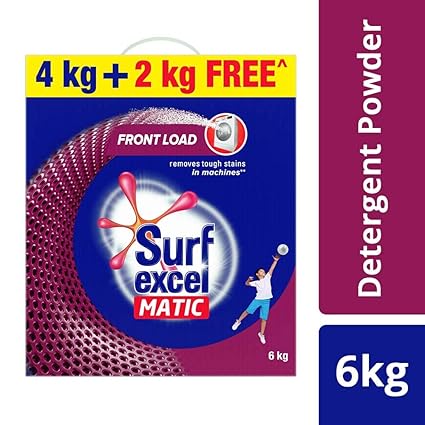 Surf Excel Matic Front Load Detergent Powder - 4 kg with Free 2 kg