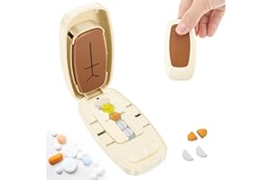 Pill Cutter for Small Pills, Portable Pill Cutter Splitter, Adjustable, 1/2 1/3 1/4 Tablet Cutters for Pills, Easy Grip Desig