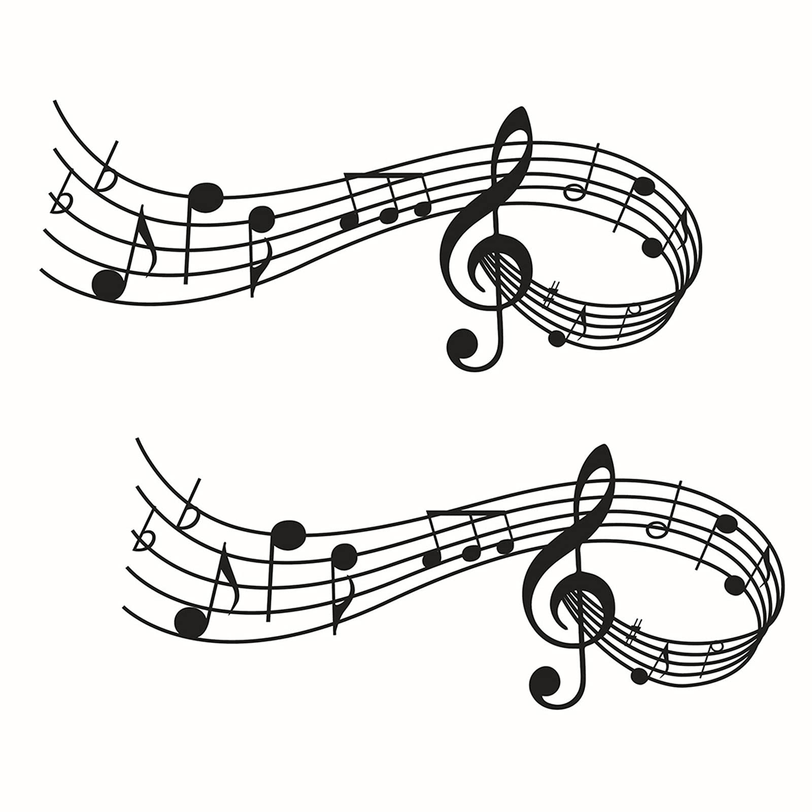 DIY Decorative Wall Sticker for Living Room, Bedroom, Living Room, Children's Room, TV Background, Hallway, Classroom, Music (2 Pieces)