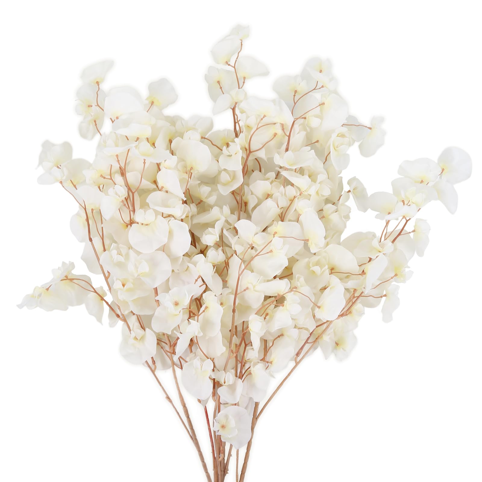 Photo 1 of Riyuwal 4pcs Artificial White Sweet Pea Flowers 39.3inch Silk Sweet Pea Flowers Long Stem Orchid Flower for Home Wedding Party Garden Table Centerpiece(White)LPNO406960480
