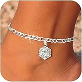 Gold Anklets for Women Gold Plated Initial Anklets Cuban Chain Link Ankle Bracelets Dainty Letter Anklet Personalized Name Anklet for Birthday Gifts