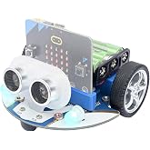 ELECFREAKS microbit Mini Cutebot Kit Compatible with BBC Micro:bit V2 and V1, DIY Programmable Robot Car Kit, STEM Educational Project, Graphical Makecode Coding Car(Without Micro:bit and AAA Battery)