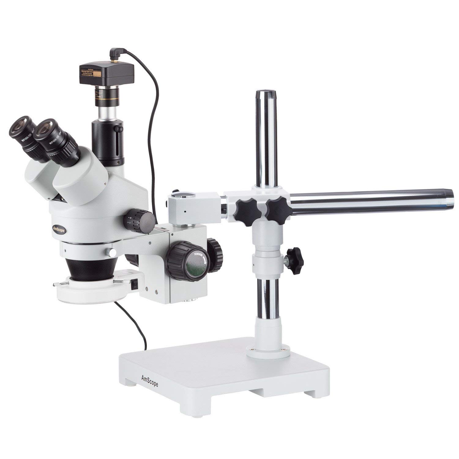 AmScope - 3.5X-90X Trinocular LED Boom Stand Stereo Microscope + 10MP Camera