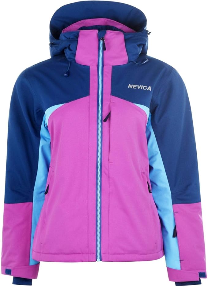 Nevica Womens Brixen Ski Jacket Coat Top Long Sleeve Chin Guard Waterproof Blue/Navy 8 (XS