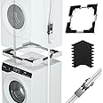 JHCHU Washer Dryer Stacking Kit, Universal Stacking Kit for Washer and Dryer, Adjustable Frame for 29 ", 28 ", 27 ", 26 ", 25 ", 24" Stackable Washer and Dryer Stacking with Ratchet Strap (White)