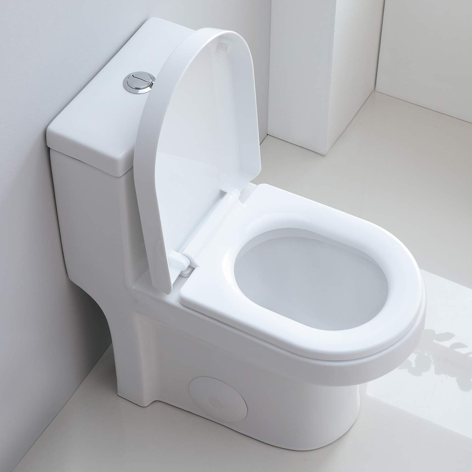 HOROW HWMT-8733/HT1000 Small 1-Piece Toilet Short Compact Bathroom Tiny Mini Commode Water Closet Dual Flush Concealed Trapway Seat Included - - 