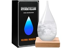 GM GMISS Storm Glass Weather Predictor, Valentines Gifts for Him, Drop-Shaped Glass Barometer Weather Station, Unique Decorative Glass Bottles Weather Forecaster for Home and Office