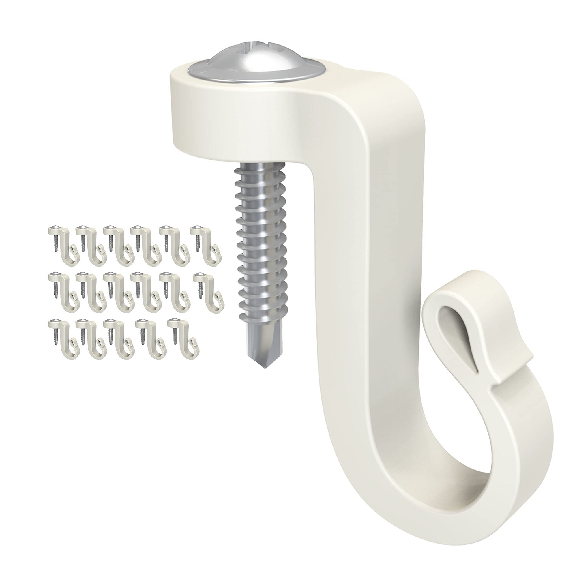 Blifula Q Hanger Screws in Hooks Outdoor Hooks for String Lights and Garage New Year Party Outdoor,Christmas Light Hooks (18 Pack)