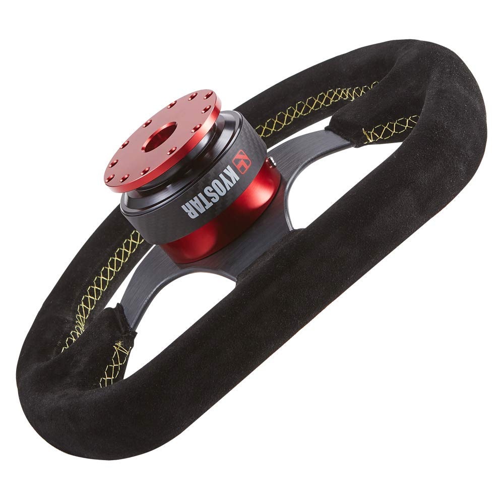 Steering Wheel Quick Release Hub Adapter Boos Kit with Dry Carbon Fiber Ring Red #8306